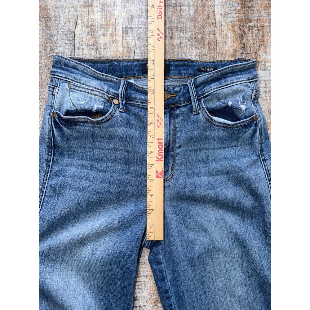Judy Blue Distressed Denim Dad Jeans Mid Rise Straight Leg Size 9/29 - Picture 7 of 10